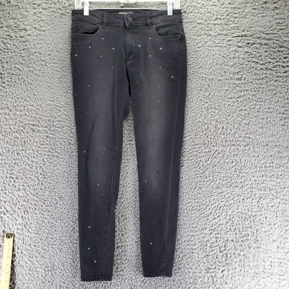 DL1961 Jeans Womens 26 Black Emma Low Rise Skinny Kershaw